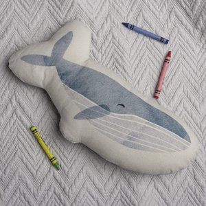 PBK Double-Sided Cotton  Whale Accent Pillow